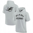 Men's Miami Dolphins Gray Super Soft Fleece Short Sleeve Hoodie