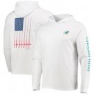 Men's Miami Dolphins White Vineyard Vines Hoodie Long Sleeve T Shirt