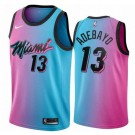 Men's Miami Heat #13 Bam Adebayo Pink Blue 2021 City Icon Hot Press Jersey