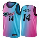 Men's Miami Heat #14 Tyler Herro Pink Blue 2021 City Icon Hot Press Jersey