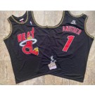 Men's Miami Heat #1 Another Black BR Co Branded Authentic Jersey