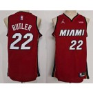 Men's Miami Heat #22 Jimmy Butler Red Icon Sponsor Swingman Jersey