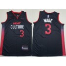 Men's Miami Heat #3 Dwyane Wade Black 2023 City Icon Sponsor Swingman Jersey