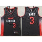 Men's Miami Heat #3 Dwyane Wade Black 2023 City Icon Swingman Jersey