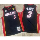 Men's Miami Heat #3 Dwyane Wade Black 25th 2012 Finals Authentic Jersey