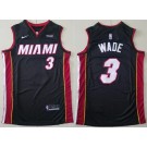 Men's Miami Heat #3 Dwyane Wade Black Icon Sponsor Swingman Jersey