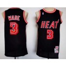 Men's Miami Heat #3 Dwyane Wade Black Signature Throwback Swingman Jersey