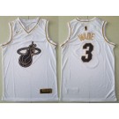 Men's Miami Heat #3 Dwyane Wade White Gold Icon Swingman Jersey