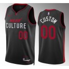 Men's Miami Heat Custom Black 2023 City Icon Heat Press Jersey