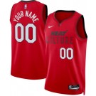 Men's Miami Heat Custom Red 2024 City Heat Press Jersey