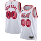 Men's Miami Heat Custom White Classic Icon Heat Press Jersey