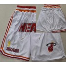 Men's Miami Heat White Classic Just Don Shorts