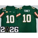 Men's Miami Hurricanes #10 Malachi Toney Green 2026 Champions College Football Jersey
