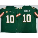 Men's Miami Hurricanes #10 Malachi Toney Green College Football Jersey