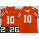 Men's Miami Hurricanes #10 Malachi Toney Orange 2026 Champions College Football Jersey