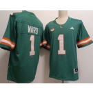 Men's Miami Hurricanes #1 Cam Ward Green College Football Jersey