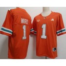 Men's Miami Hurricanes #1 Cam Ward Orange College Football Jersey