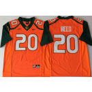 Men's Miami Hurricanes #20 Ed Reed Yellow 2018 College Football Jersey