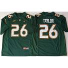 Men's Miami Hurricanes #26 Sean Taylor Green 2018 College Football Jersey