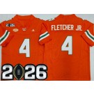 Men's Miami Hurricanes #4 Mark Fletcher Jr Orange 2026 Champions College Football Jersey