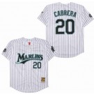 Men's Miami Marlins #20 Miguel Cabrera White Throwback Jersey