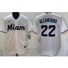 Men's Miami Marlins #22 Sandy Alcantara White Cool Base Jersey
