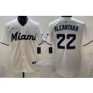 Men's Miami Marlins #22 Sandy Alcantara White Limited Jersey