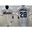 Men's Miami Marlins #28 Kyle Stowers White Limited Jersey