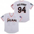Men's Miami Marlins #94 Bad Bunny White Throwback Jersey