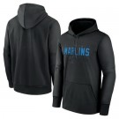 Men's Miami Marlins Black Authentic Collection Pregame Performance Pullover Hoodie