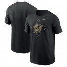 Men's Miami Marlins Black Camo Logo T Shirt
