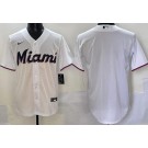 Men's Miami Marlins Blank White Cool Base Jersey