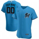 Men's Miami Marlins Customized Blue Alternate 2020 FlexBase Jersey