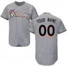 Men's Miami Marlins Customized Gray FlexBase Jersey