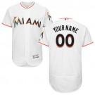 Men's Miami Marlins Customized White FlexBase Jersey