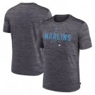 Men's Miami Marlins Dark Gray Velocity Performance Practice T Shirt