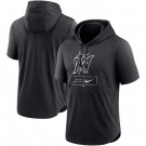 Men's Miami Marlins Lockup Performance Short Sleeved Pullover Hoodie