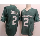 Men's Michigan State Spartans #2 Aidan Chiles Green FUSE College Football Jersey