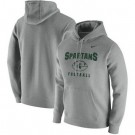 Men's Michigan State Spartans Gray Football Oopty Oop Club Fleece Pullover Hoodie