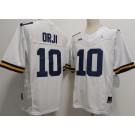 Men's Michigan Wolverines #10 Alex Orji White Diamond FUSE College Football Jersey