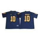 Men's Michigan Wolverines #10 Tom Brady Navy Blue 2017 Rush College Football Jersey
