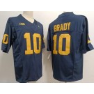 Men's Michigan Wolverines #10 Tom Brady Navy FUSE College Football Jersey