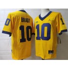 Men's Michigan Wolverines #10 Tom Brady Yellow College Football Jersey