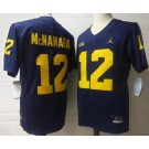 Men's Michigan Wolverines #12 Cade McNamara Navy College Football Jersey