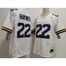 Men's Michigan Wolverines #22 Justice Haynes Limited White College Football Jersey