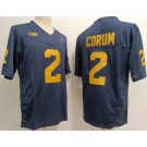 Men's Michigan Wolverines #2 Blake Corum Navy FUSE College Football Jersey