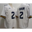 Men's Michigan Wolverines #2 Blake Corum White FUSE College Football Jersey