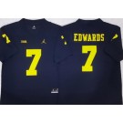 Men's Michigan Wolverines #7 Donovan Edwards Navy College Football Jersey