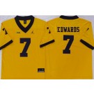 Men's Michigan Wolverines #7 Donovan Edwards Yellow College Football Jersey