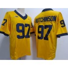 Men's Michigan Wolverines #97 Aidan Hutchinson Yellow FUSE College Football Jersey